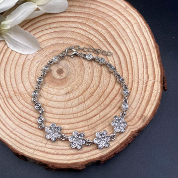 Silver Floral Bracelet