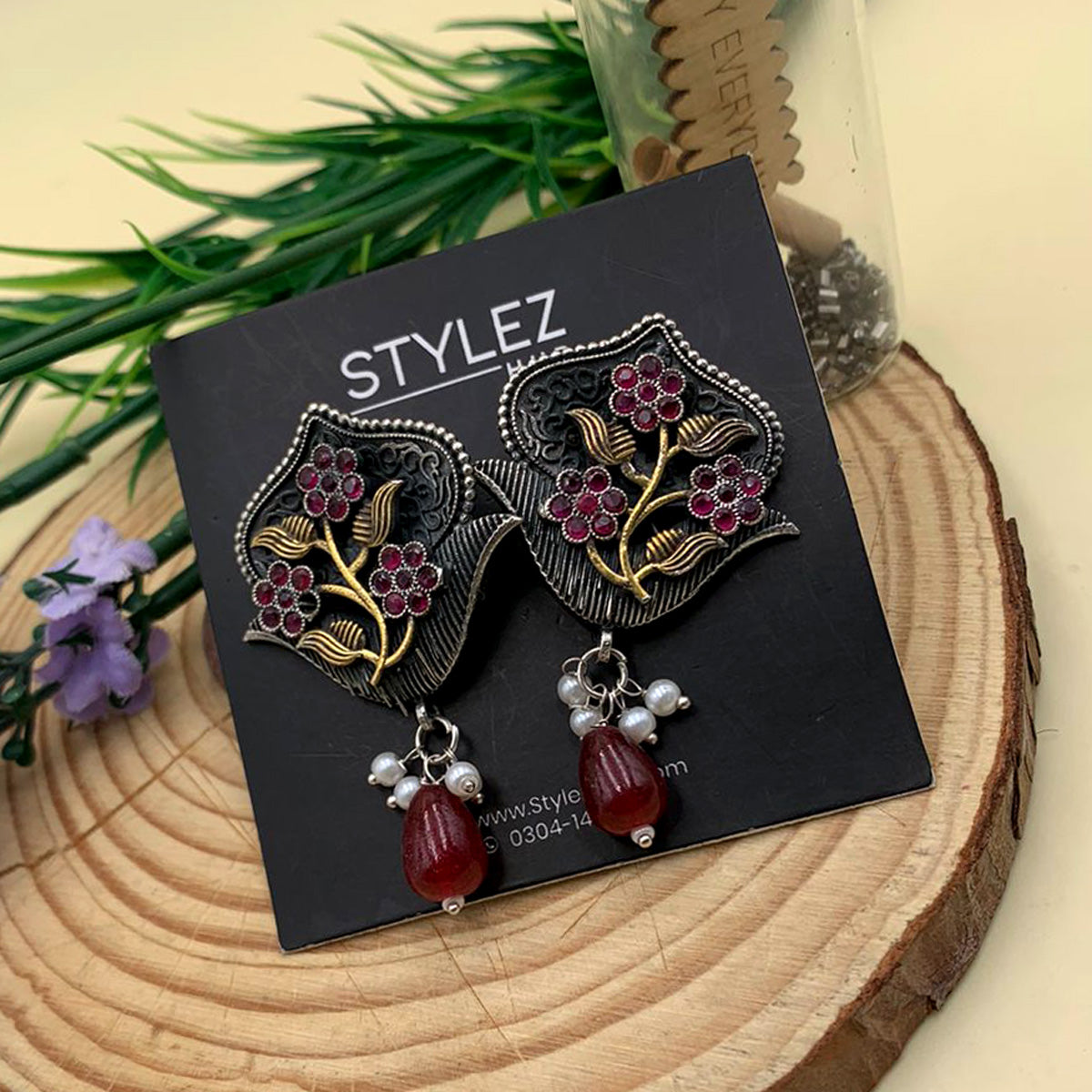 Floral Premium Oxidised Earrings