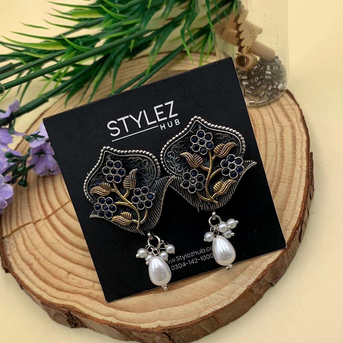 Floral Premium Oxidised Earrings