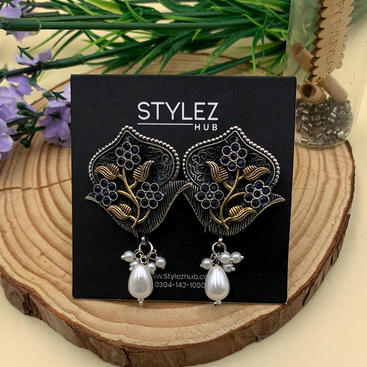 Floral Premium Oxidised Earrings