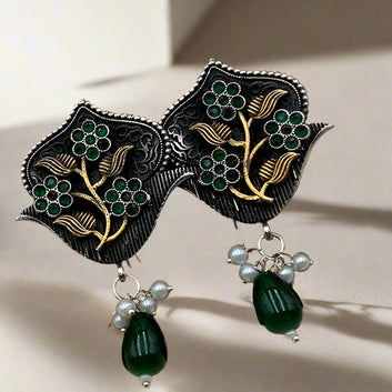 Floral Premium Oxidised Earrings