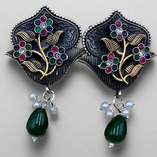 Floral Premium Oxidised Earrings