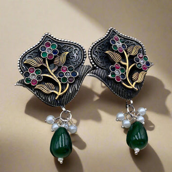 Floral Premium Oxidised Earrings