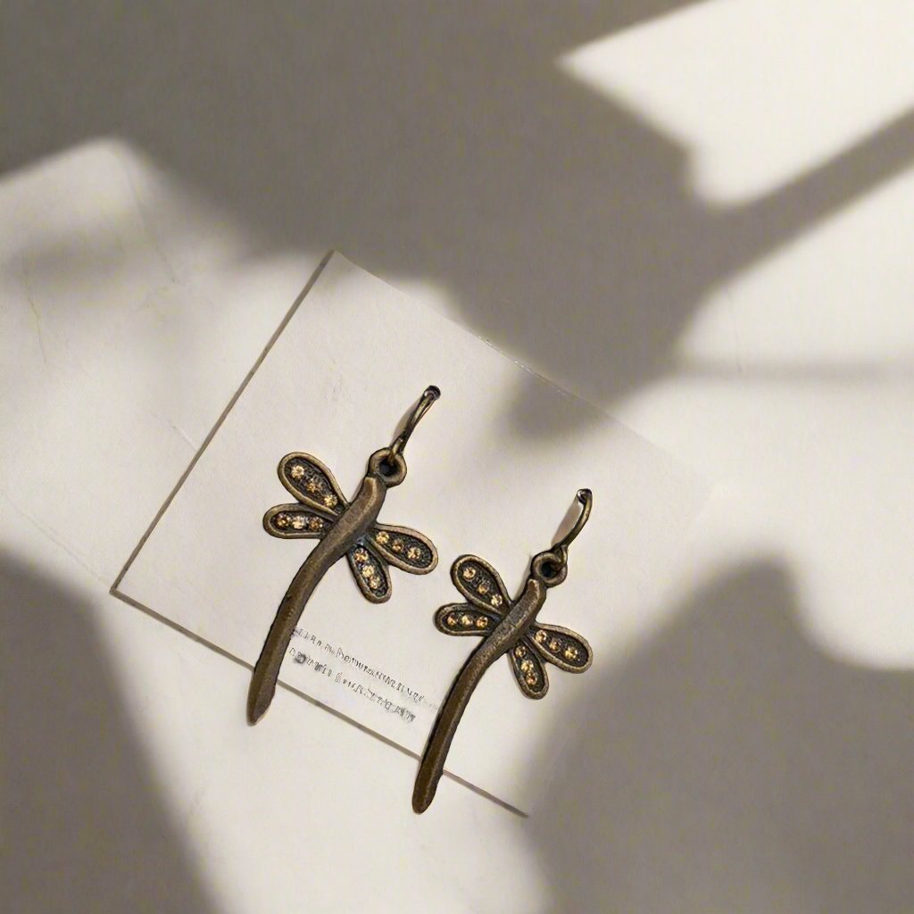 Dragonfly Oxidised Earrings