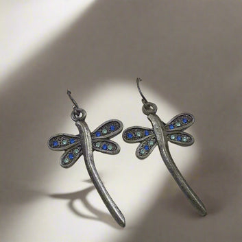 Dragonfly Oxidised Earrings