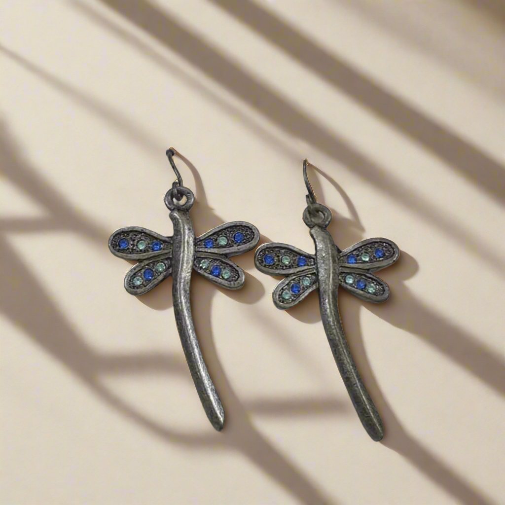 Dragonfly Oxidised Earrings