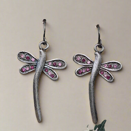 Dragonfly Oxidised Earrings