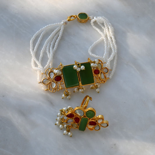 Ruby Indian Bracelat With Ring