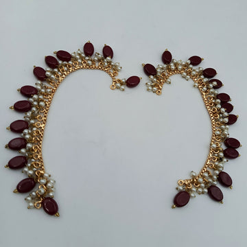 Red Kundan Anklets