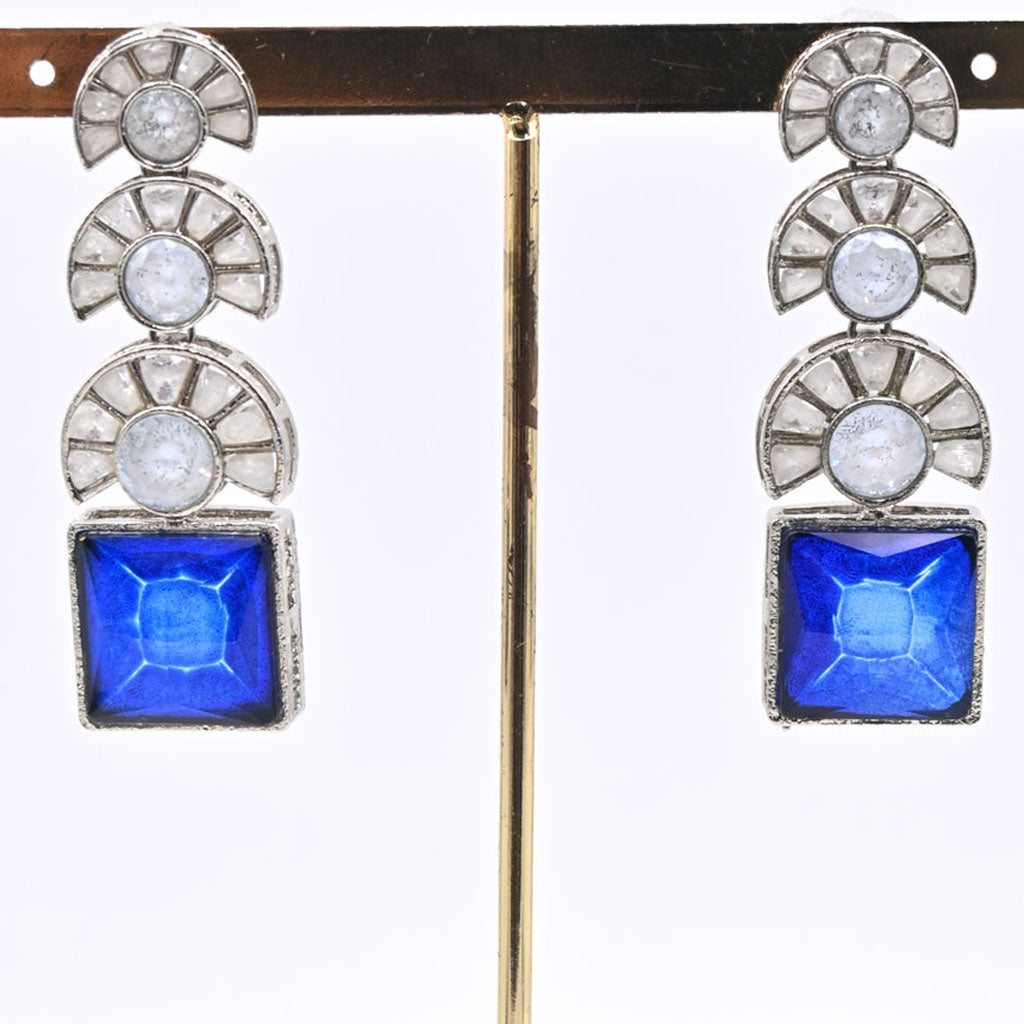 Blue Stone Zircon Fancy Earrings