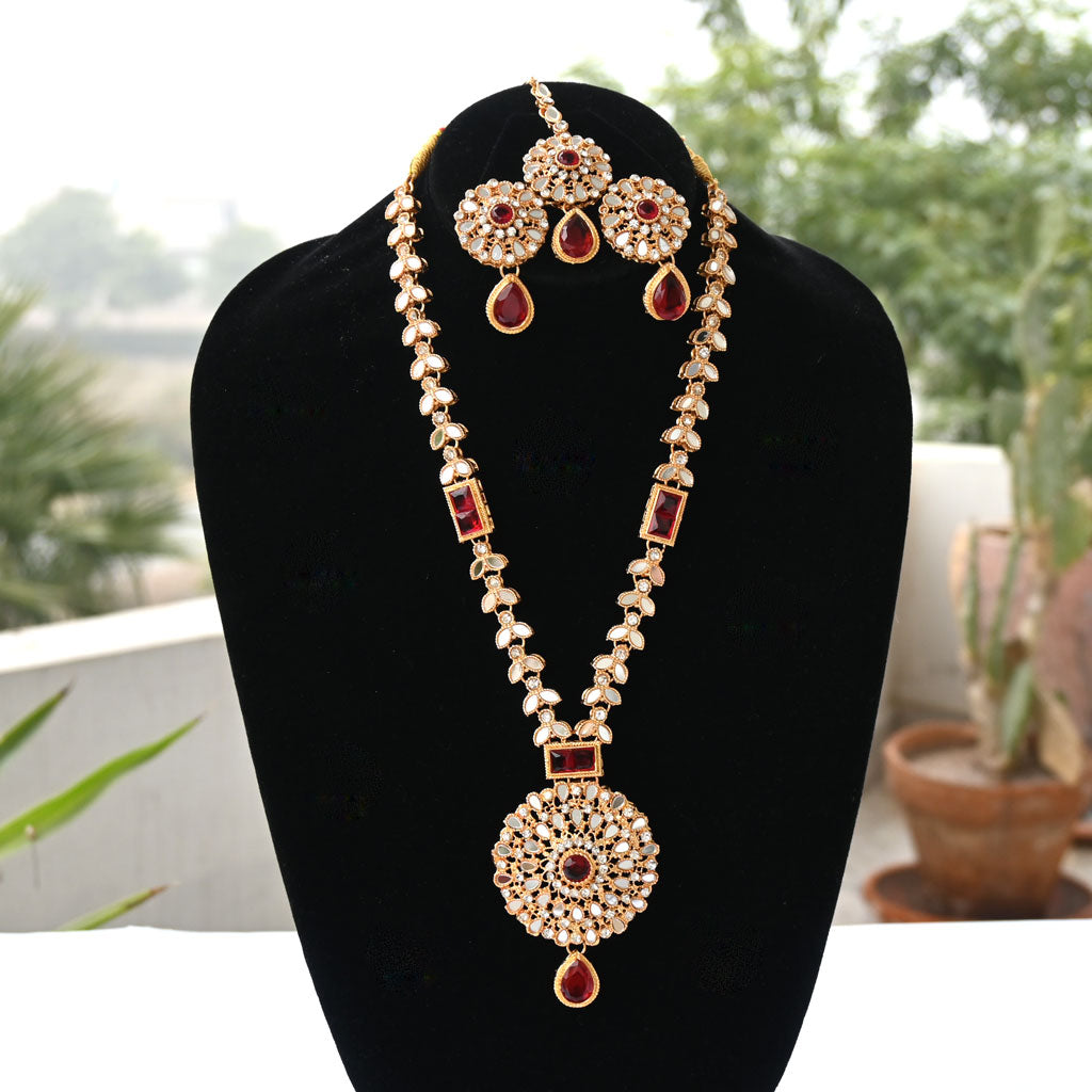 Fancy Kundan Mirror Necklaces