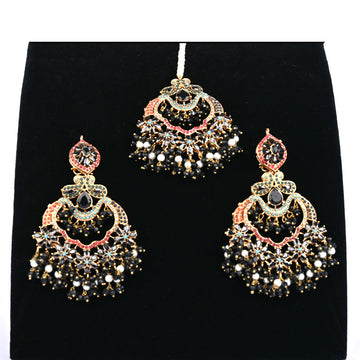 Blissful Vintage Nauratan Earrings With Bindiya