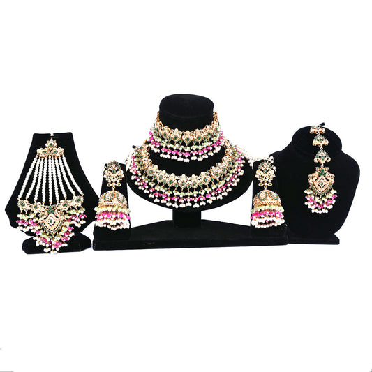 Designer Zircon & Kundan Stones Nauratan Bridal Set