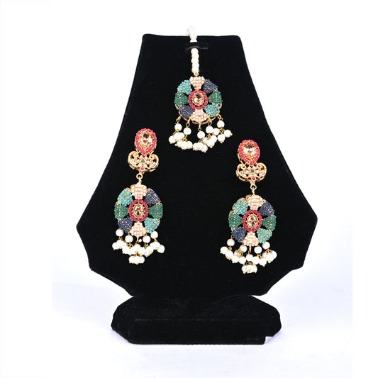 Elegant Nauratan Bindiya Earrings