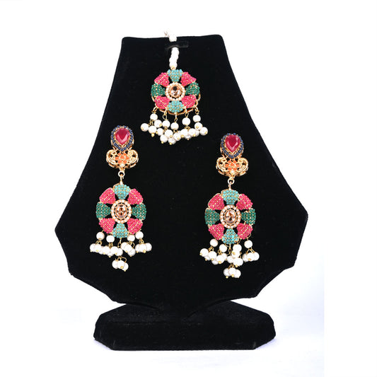 Elegant Nauratan Bindiya Earrings