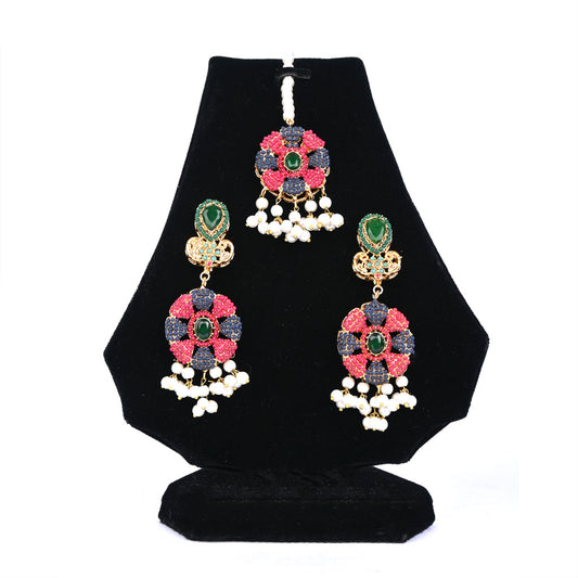 Elegant Nauratan Bindiya Earrings