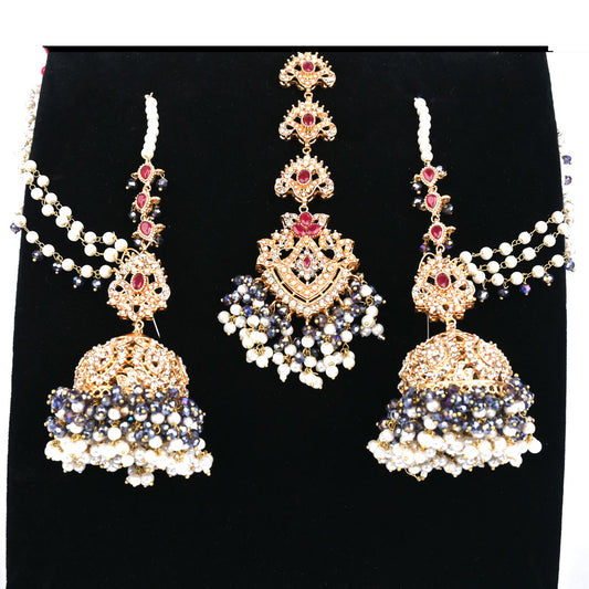 Vintage Charms Nauratan Jhumka Earrings