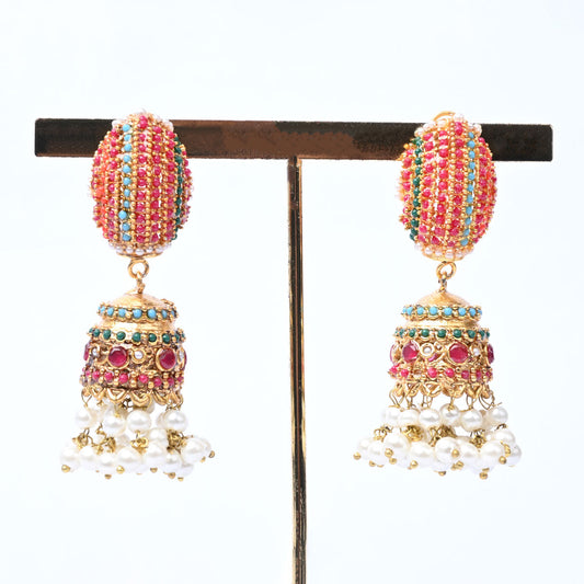 Nauratan Jhumka Earrings