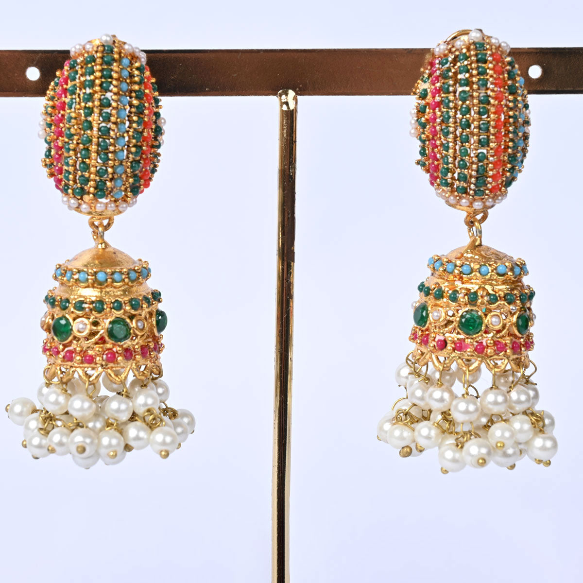 Nauratan Jhumka Earrings