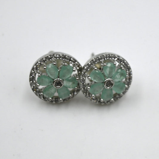 Floral Zircon Earrings