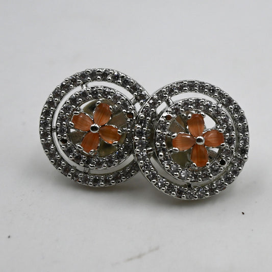 Circle Zircon Earrings