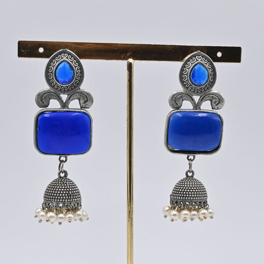 Belsis Oxidised Jhumki Earrings