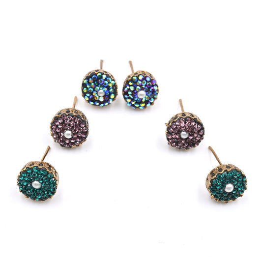 Hexagon Sparkling Multi Earrings