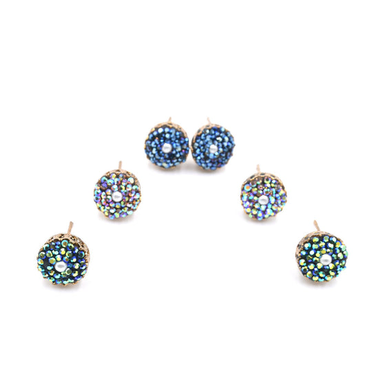 Hexagon Sparkling Multi Earrings