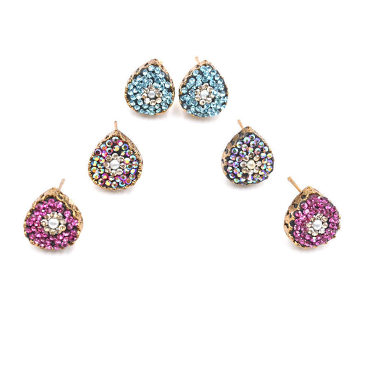 Hexagon Sparkling Multi Earrings