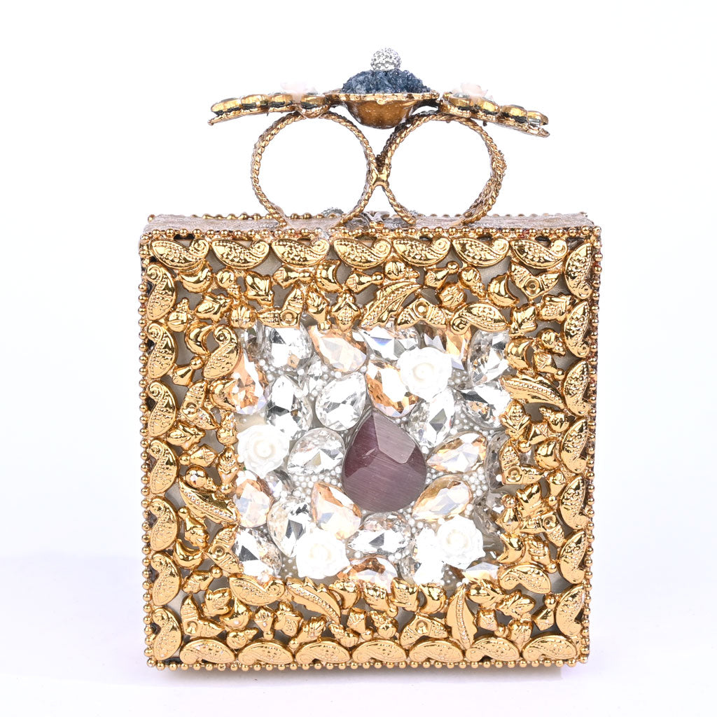 Gemstones Loaded Small Bridal Clutch