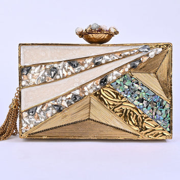 Crushed Stone & Kundan Decor Bridal Clutch