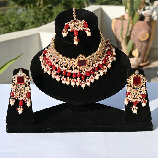 Indian Rose Kundan Choker Necklaces