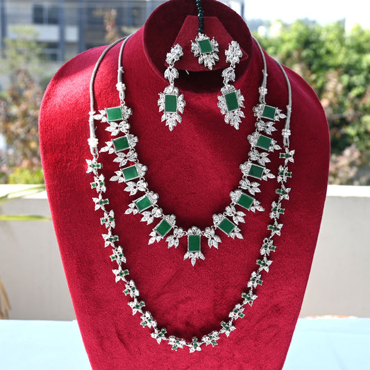 Regal Gemstone Double Layer Necklaces