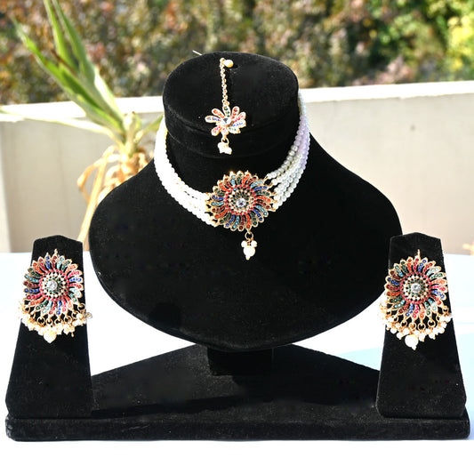 Designer Multistring Kundan Floral Necklaces