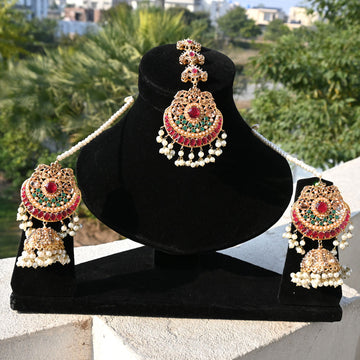 Multi Stone Nauratan Bindiya Earrings