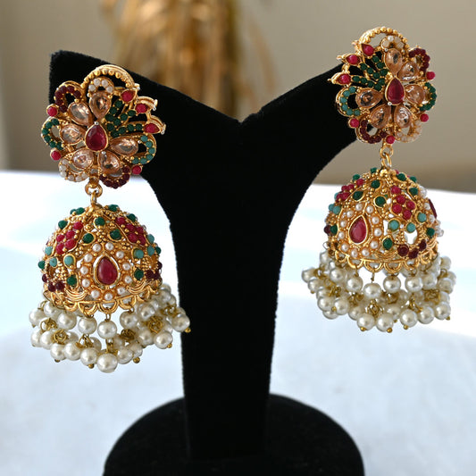 Exclusive Nauratan Jhumki Earrings