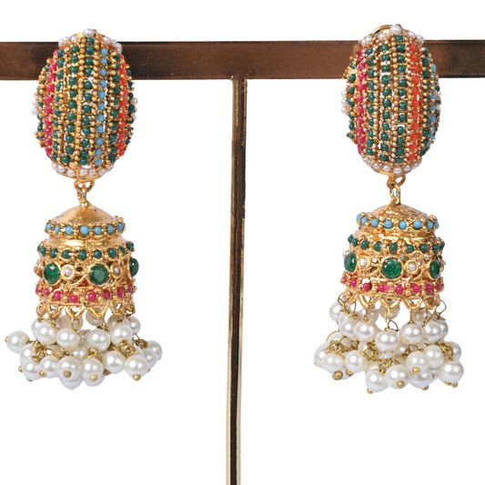 Nauratan Jhumka Earrings