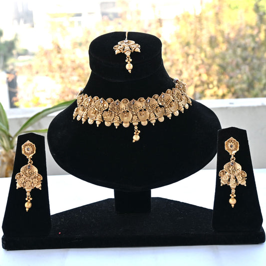Floral Statement Rajwadi Necklace