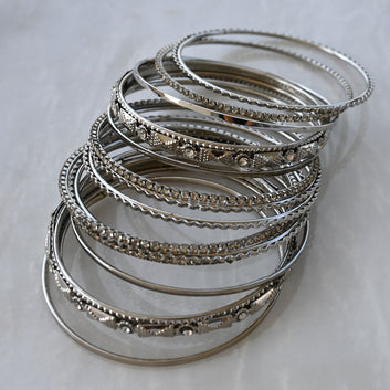 Unique Silver Toned Bangles