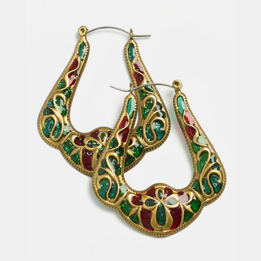 Elegant Oxidized Hoops Earrings