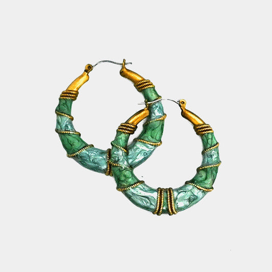 Vintage Large Hoops Oxidised Earrings