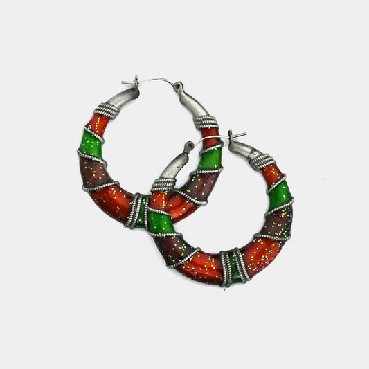 Vintage Large Hoops Oxidised Earrings