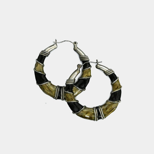 Vintage Large Hoops Oxidised Earrings