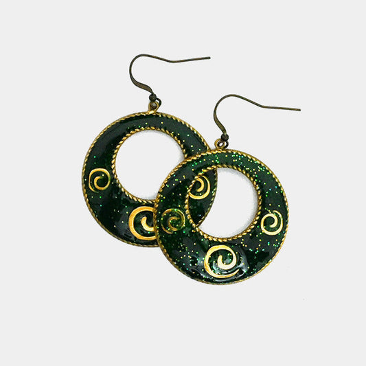 Emerald Large Hoops Earrings