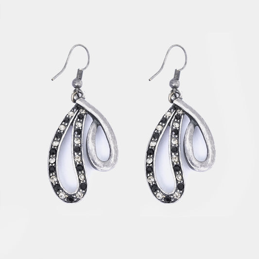 Vintage Swarovski Open Teardrop Oxidised Earrings