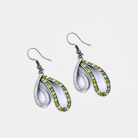 Vintage Swarovski Open Teardrop Oxidised Earrings
