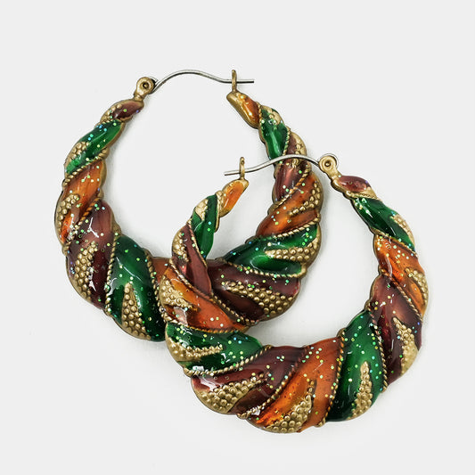 Large Hoops Oxidized Earrings