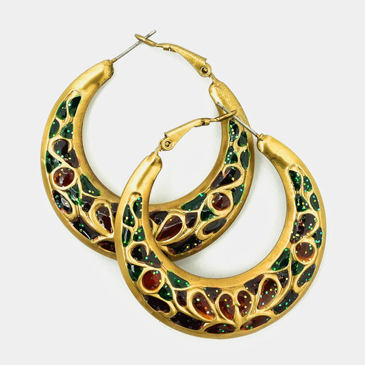 Large Hoops Oxidized Earrings