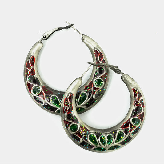 Large Hoops Oxidized Earrings