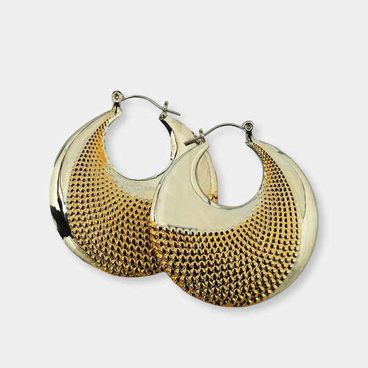 Round Charm Oxidized Earrings
